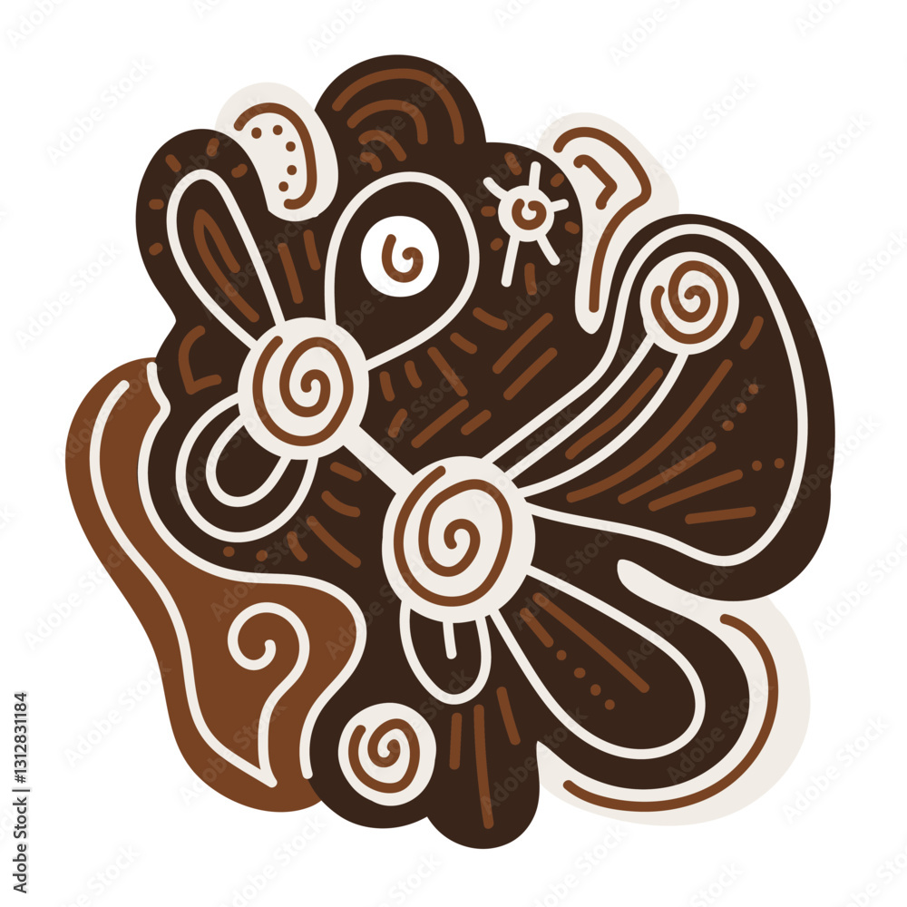 Abstract doodle shape. Creative unique design element. Freeform drawing. 