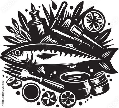 Mackerel Fish Illustration: Vector Art for Design