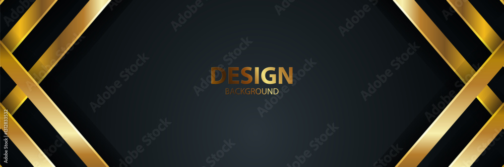 Abstract gold lines dark background design template Abstract gold lines dark background design template