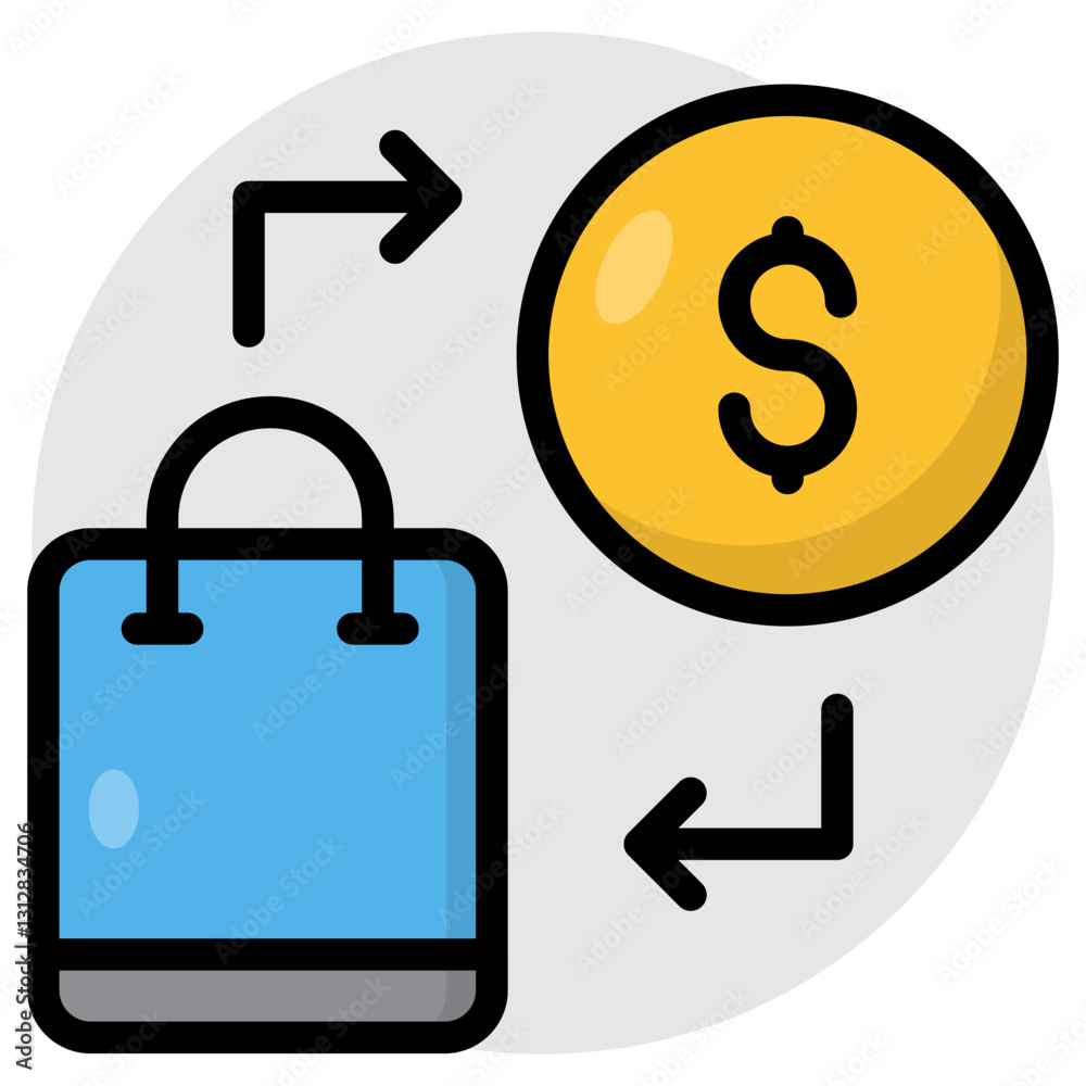 An icon design of shopping payment An icon design of shopping payment