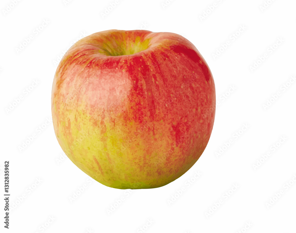 Illustrated apple on white background Illustrated apple on white background