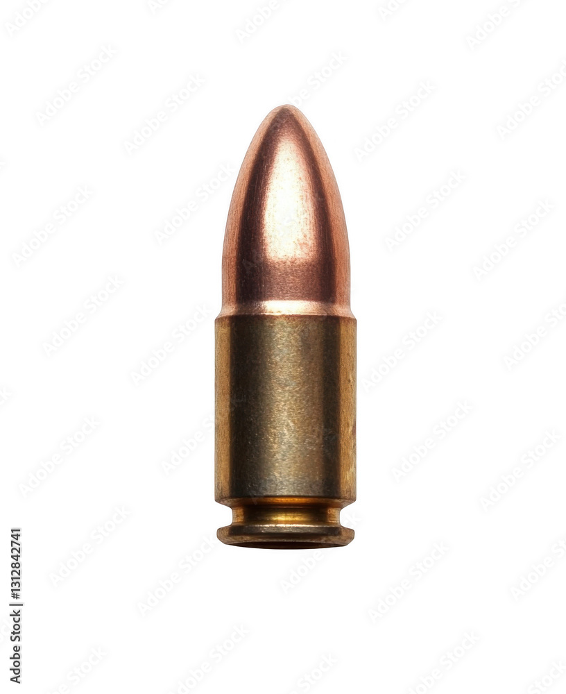 A rifle bullet isolated on a white background A rifle bullet isolated on a white background
