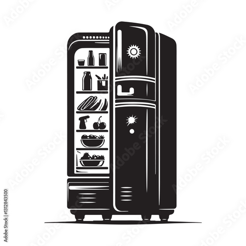 Fridge Silhouette Vector Illustration