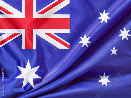 australia flag in the wind