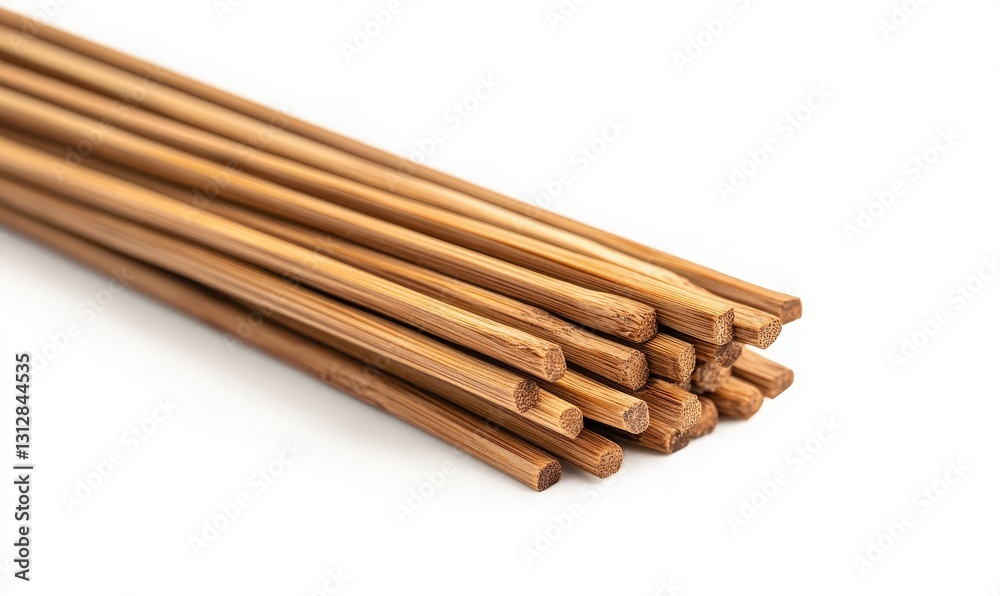 Aesthetic Bamboo Chopsticks Bundle on White Background Perfect for Culinary Presentations and Dining Product Advertisements Aesthetic Bamboo Chopsticks Bundle on White Background Perfect for Culinary Presentations and Dining Product Advertisements