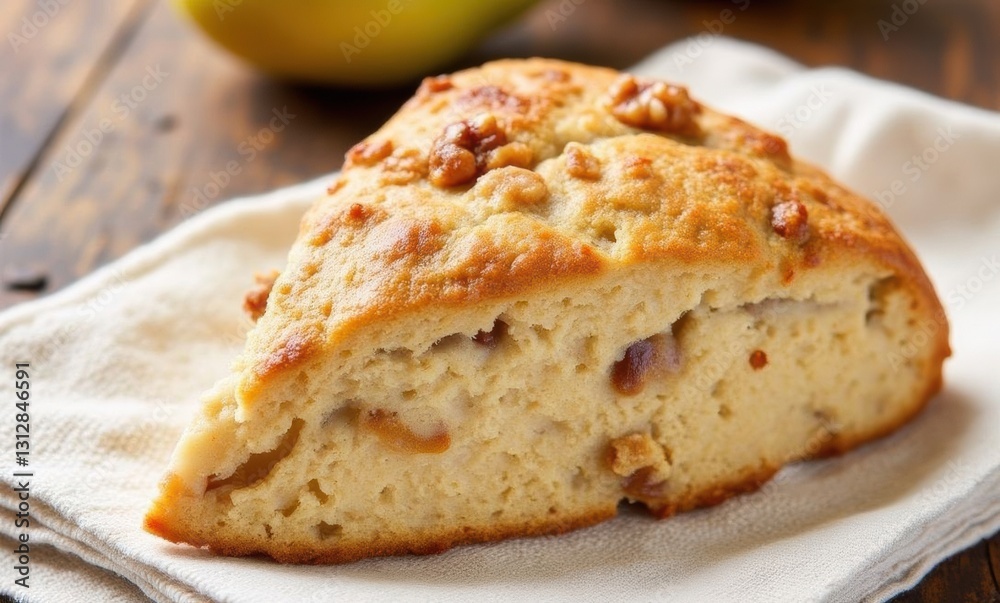 Delicious baked scone with nuts Delicious baked scone with nuts