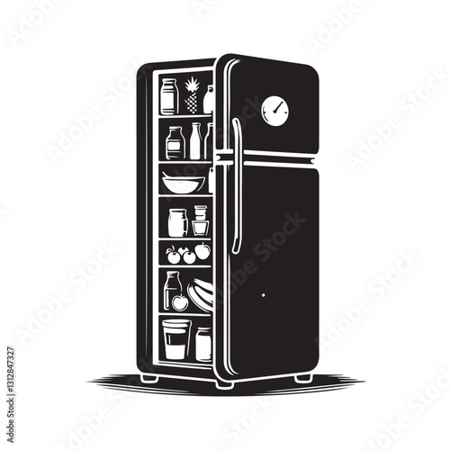 Fridge Silhouette Vector Illustration