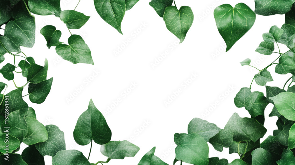 Fototapeta premium Fresh green leaves isolated on transparent background Isolated Background on White 