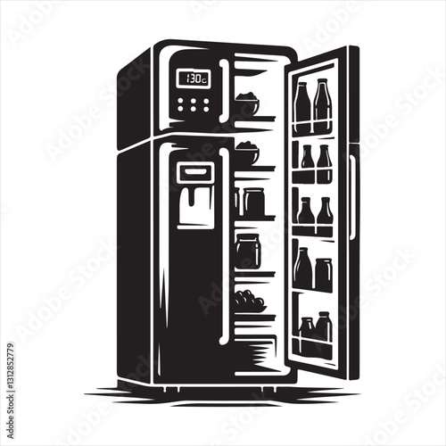 Modern Fridge Silhouette for Kitchen Design