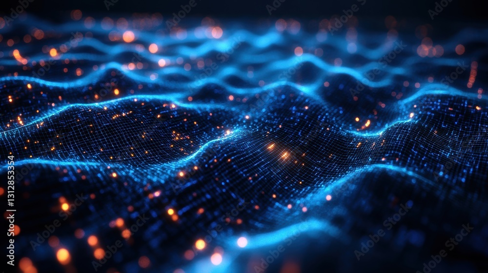 AI Deep Learning Matrix with Glowing Neural Signals AI Deep Learning Matrix with Glowing Neural Signals