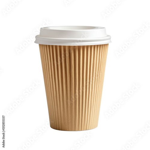 Wallpaper Mural Brown Ripple Cardboard Coffee Cup with White Lid Takeaway Beverage Mockup Torontodigital.ca