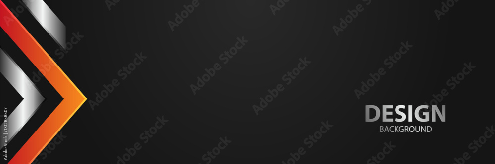 Obraz premium Abstract orange, silver arrows dark background design