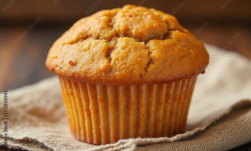 Freshly baked corn muffin on cloth Freshly baked corn muffin on cloth
