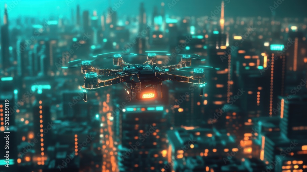 AI-Powered Autonomous Drone Scanning Futuristic Smart AI-Powered Autonomous Drone Scanning Futuristic Smart