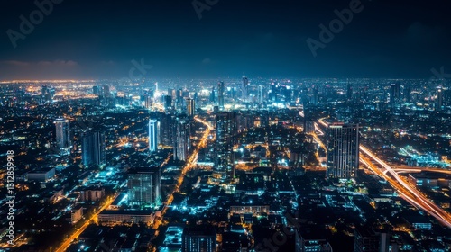 Wallpaper Mural Beautiful Night City Skyline with Lively Illuminations Torontodigital.ca