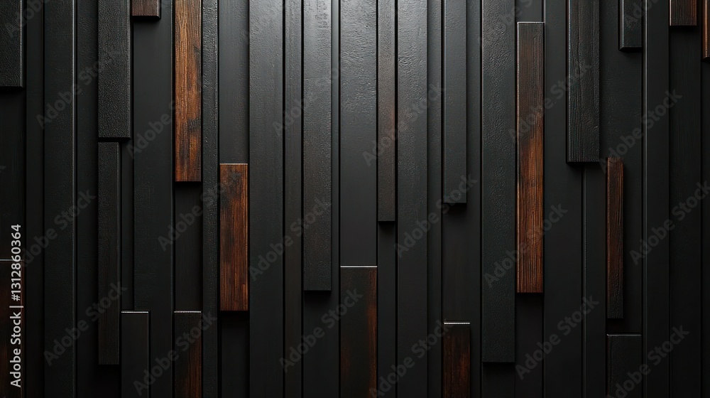 Fototapeta premium Dark Wood Panel Wall Design