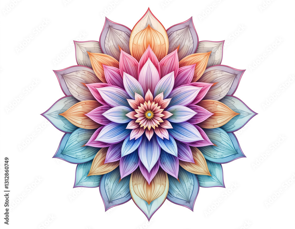 Fototapeta premium Sacred Harmony – Stunning Om, Lotus & Flower Mandala Illustrations for Meditation and Mindfulness
