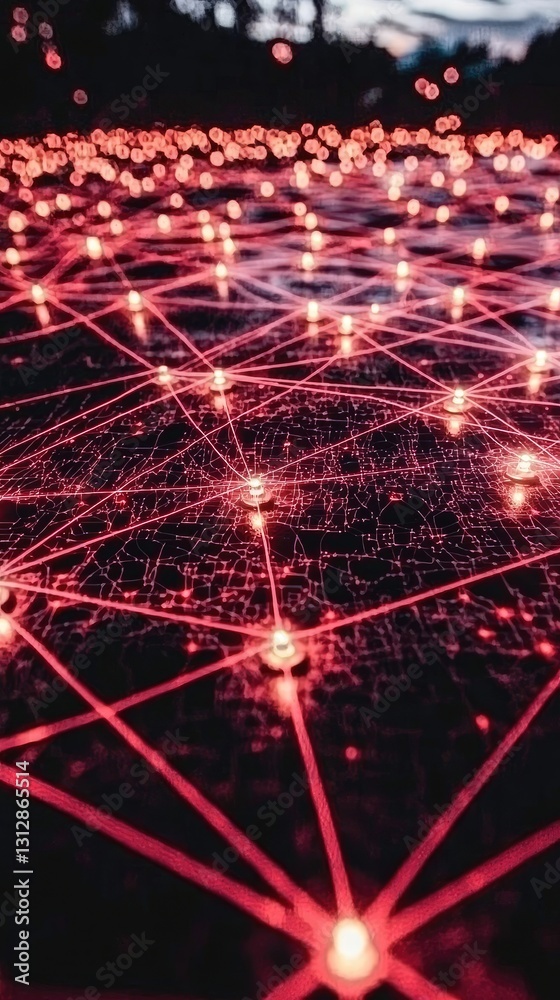 Fototapeta premium Network of glowing lights