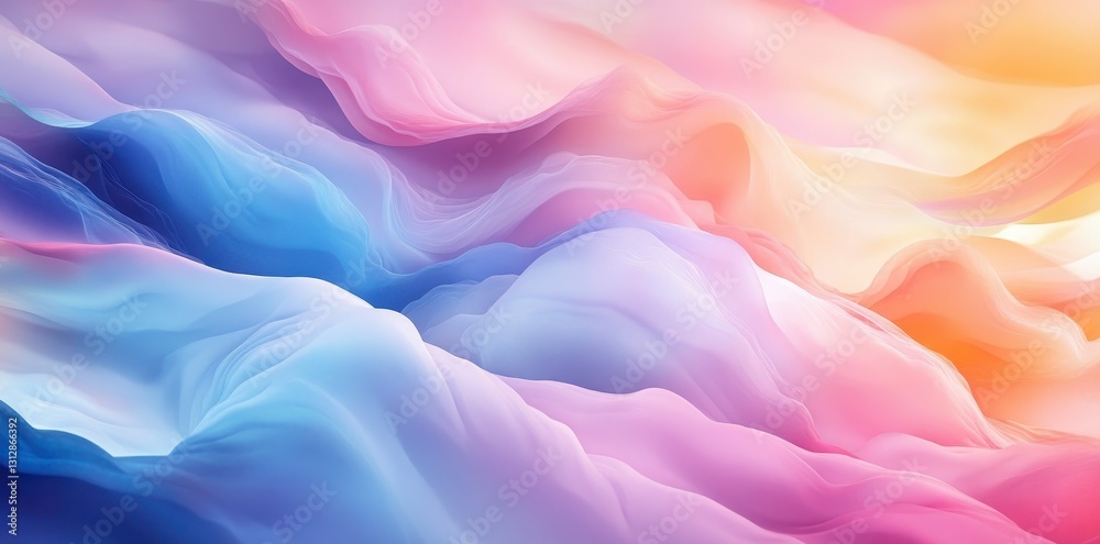 Obraz premium Abstract flowing waves of colorful fabric form a vibrant background