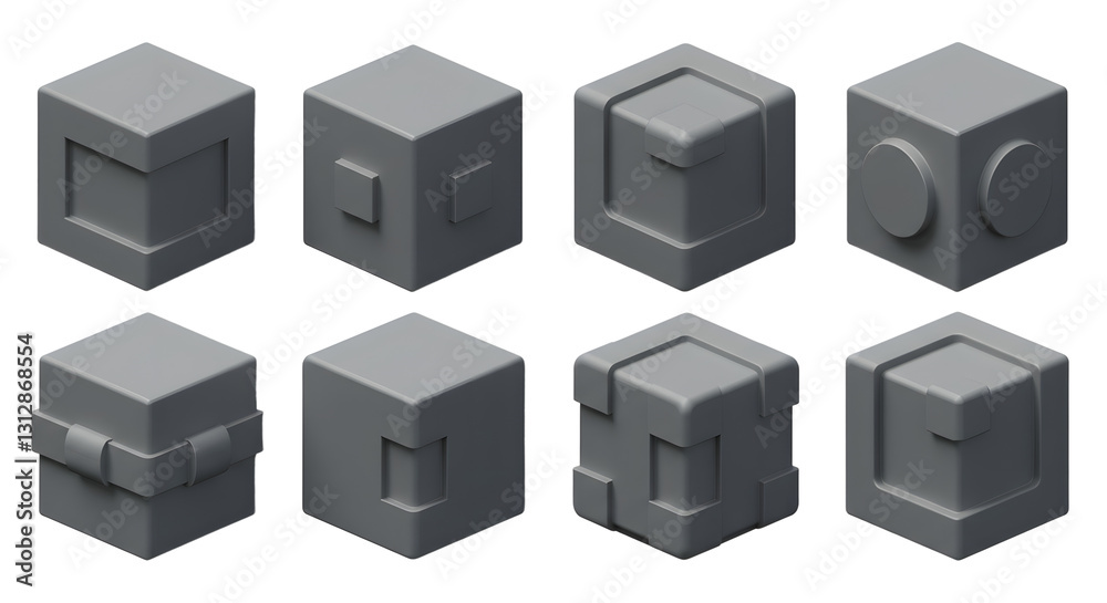 Abstract Geometric Cube Set: Modern Design Elements for Branding, Websites, and Presentations. Abstract Geometric Cube Set: Modern Design Elements for Branding, Websites, and Presentations.