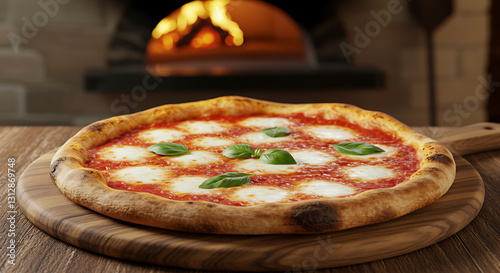 Deliciosa pizza Margherita com folhas de manjericão