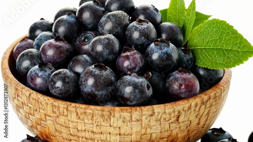 Wallpaper Mural Fresh Blueberries in Wooden Bowl Torontodigital.ca