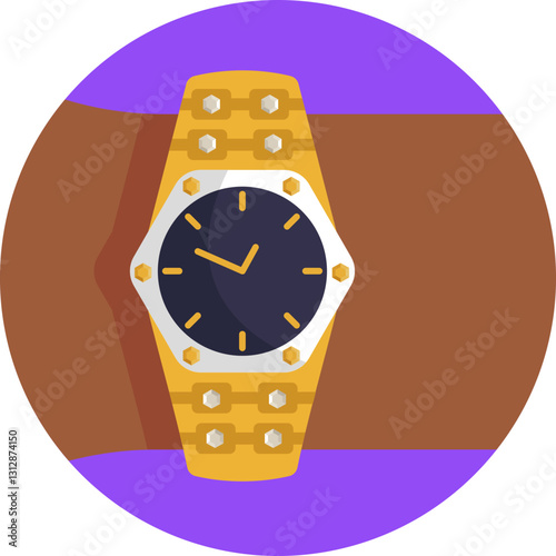 Gold Wristwatch – A stylish gold wristwatch, symbolizing wealth and status in hip-hop culture.