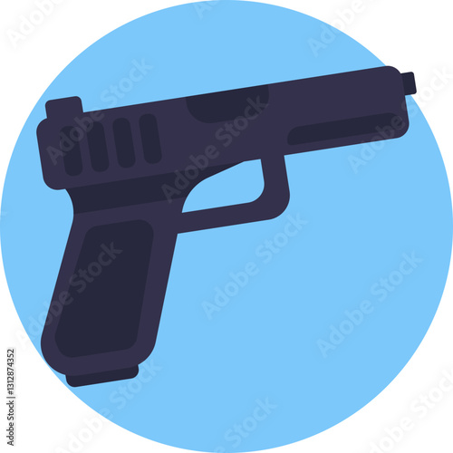 A stylized handgun, representing toughness or defense in hip hop culture.