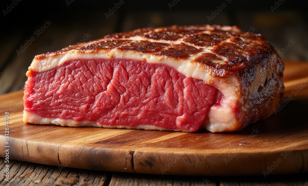 Juicy steak on a wooden board Juicy steak on a wooden board
