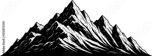 vector mountains silhouette illustration
