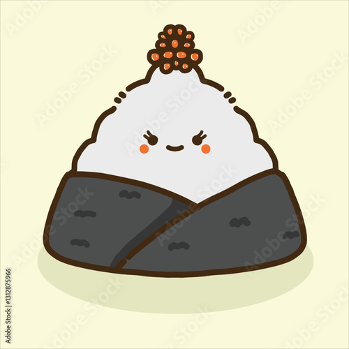 a onigiri with seaweed design vector