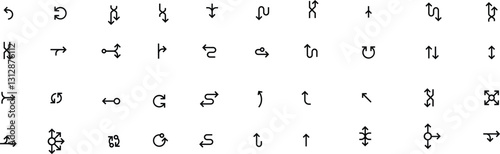 a set of different symbols that are arranged in a circle	

