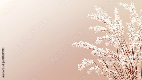 Frosty grass stems against a soft, blurred background
