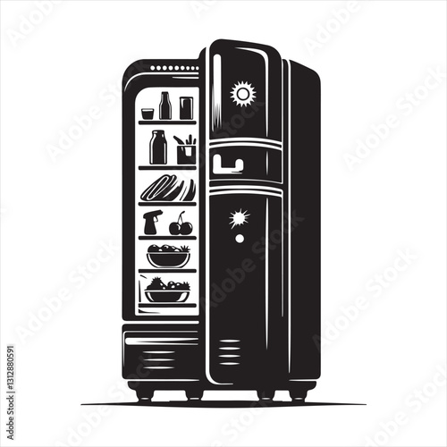 Modern Fridge Silhouette for Kitchen Design