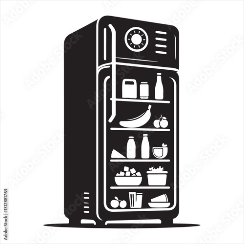Modern Fridge Silhouette for Kitchen Design