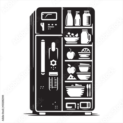 Modern Fridge Silhouette for Kitchen Design