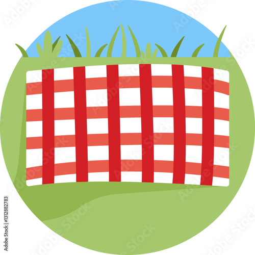 A simple, rectangular napkin for tidying up at a picnic setting.