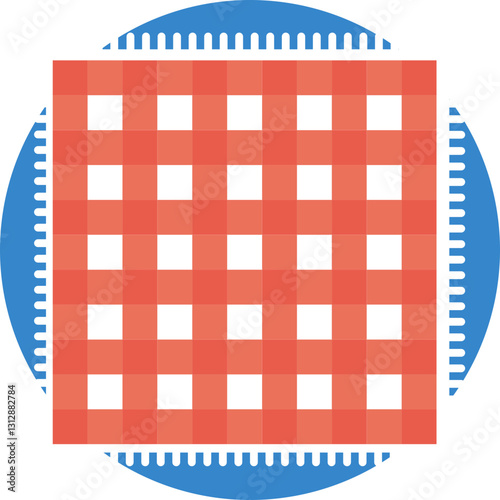 A clean napkin, commonly found at outdoor gatherings for wiping or protecting surfaces.