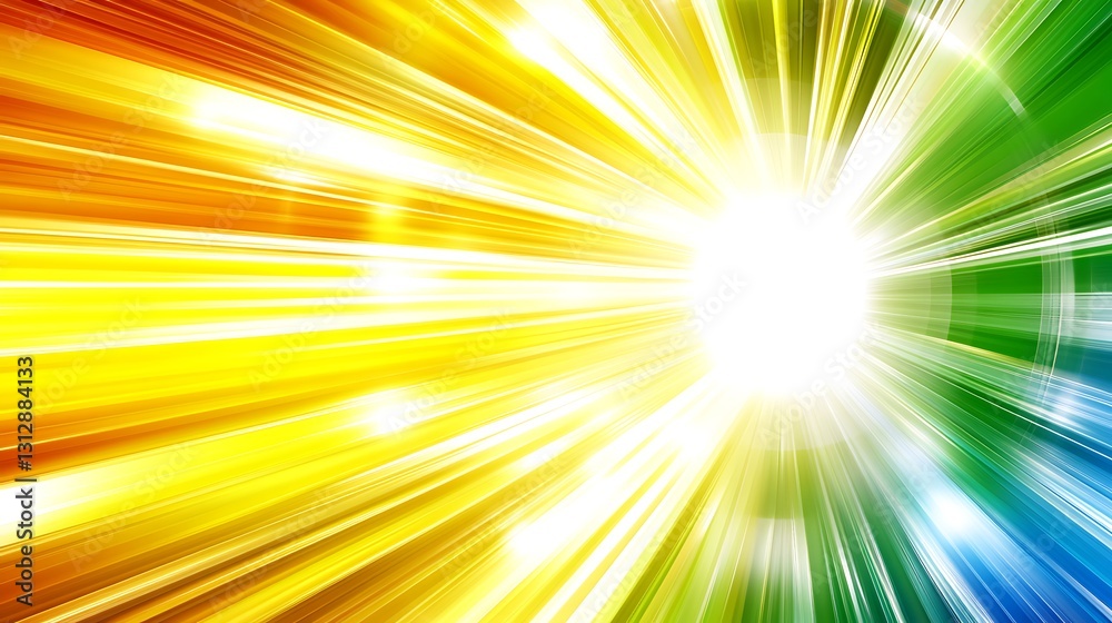 A Bright Explosion Of Colorful Light Beams Radiating Outward A Bright Explosion Of Colorful Light Beams Radiating Outward