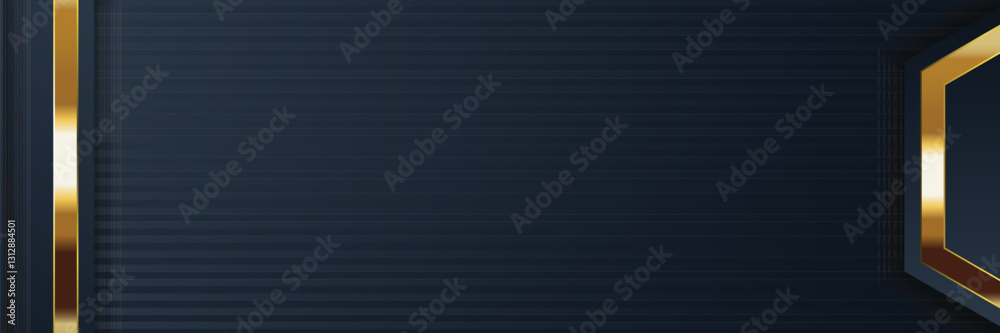 Fototapeta premium Dark blue gold geometric background design