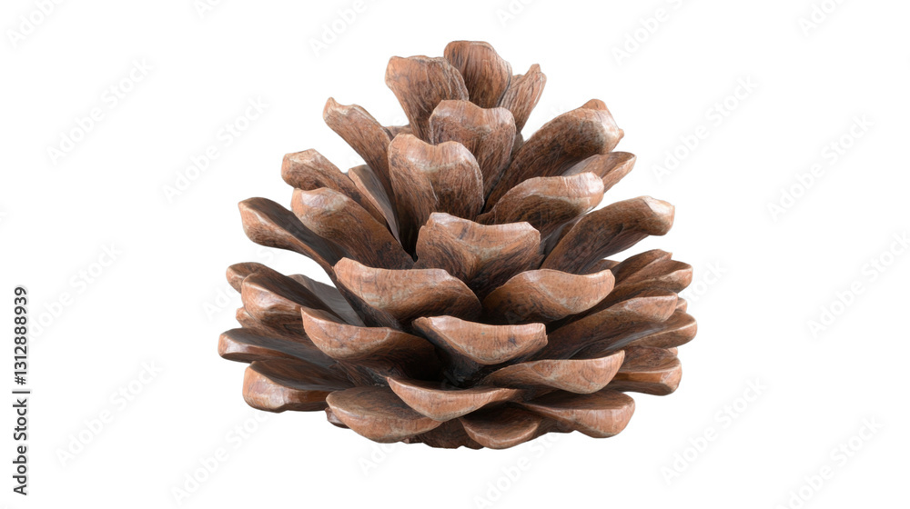 Single pine cone showing open scales on transparent background Single pine cone showing open scales on transparent background