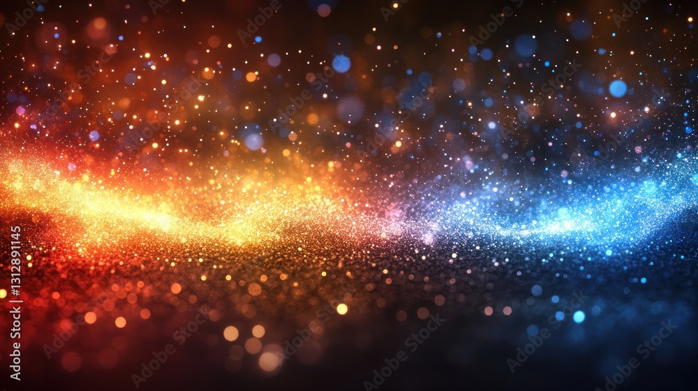 Obraz premium Fiery and icy sparkles swirl in cosmic space