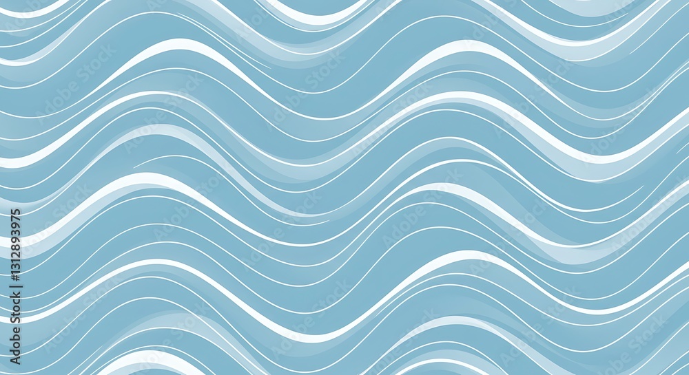 Fototapeta premium Seamless wave pattern with thin lines, Seamless pattern with blue waves. Abstract light blue background with seamless wave pattern. water 