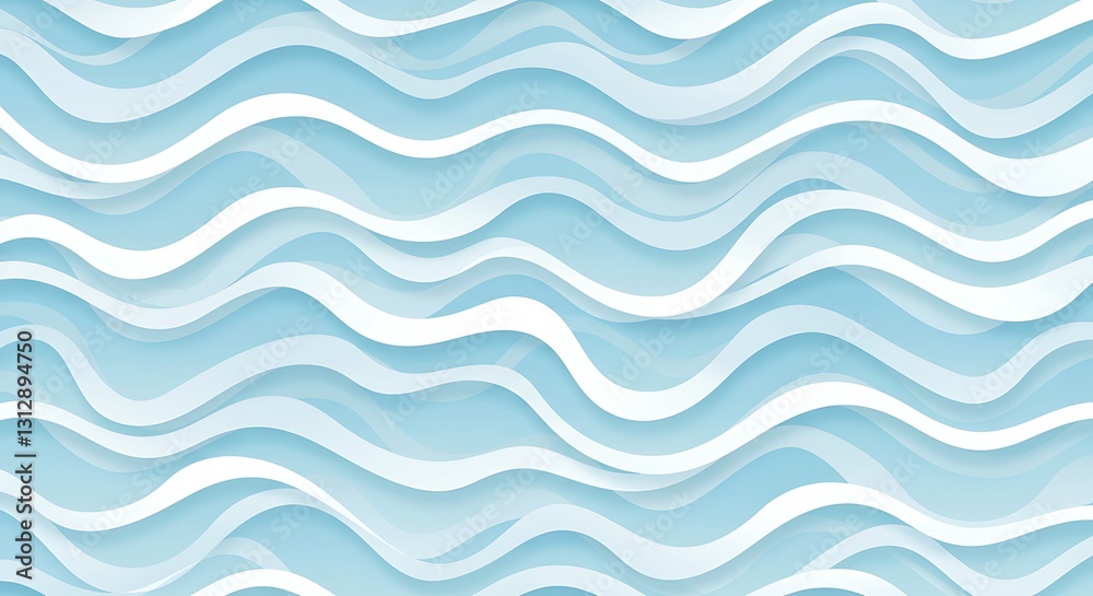 Fototapeta premium Seamless wave pattern with thin lines, Seamless pattern with blue waves. Abstract light blue background with seamless wave pattern. water 