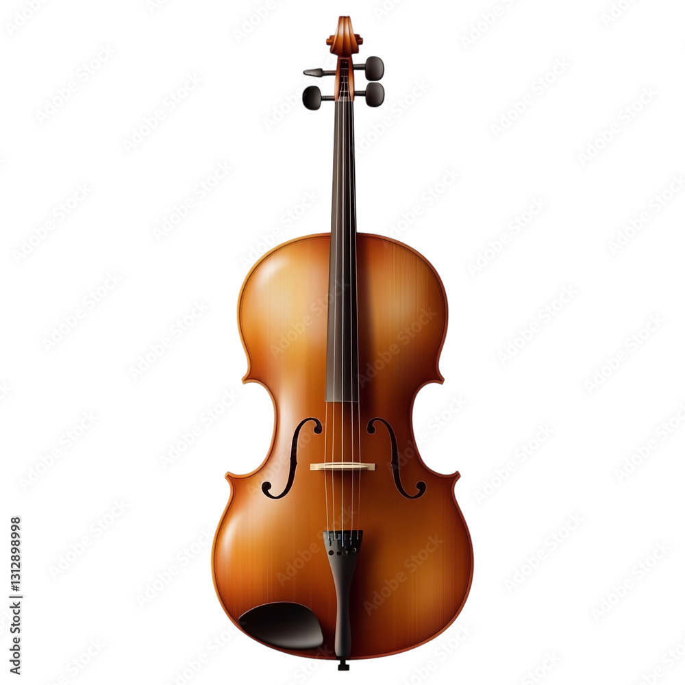 Fototapeta premium Cello with rich sound isolated on transparent background