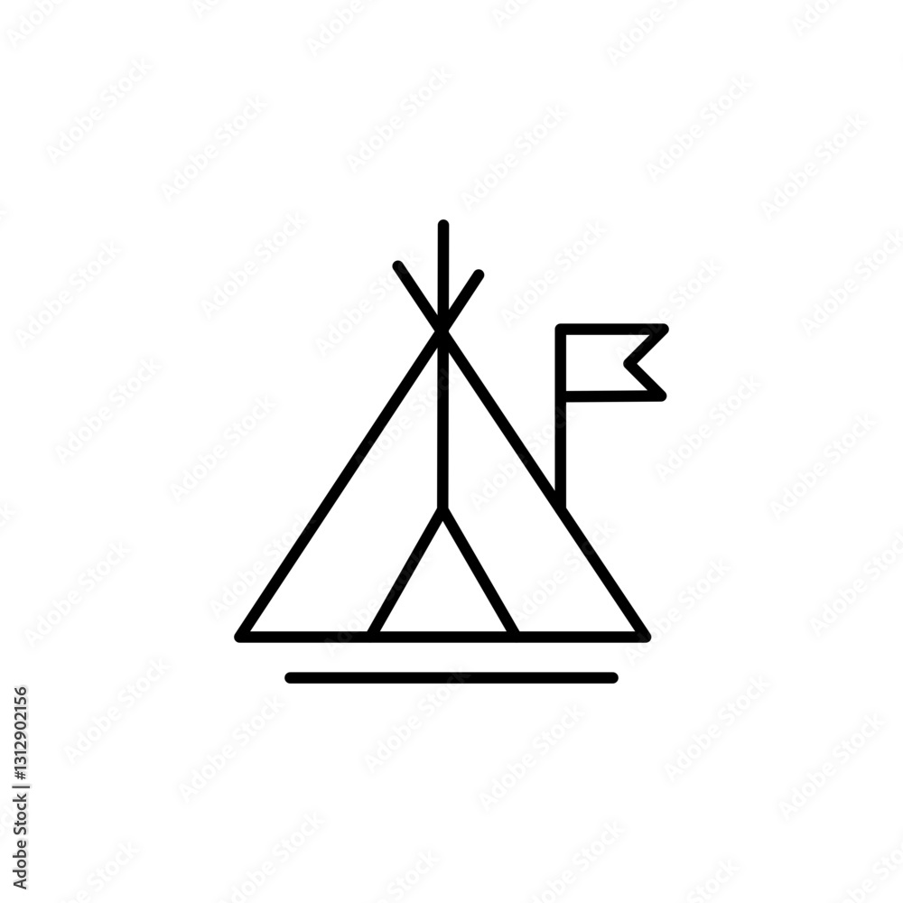 Camp line icon Camp line icon