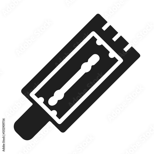 a flat illustration of a shaving blade with handle