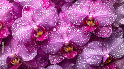 Vibrant orchid and jonquil blossoms create a stunning floral background texture showcasing nature's beauty in a colorful array of flowers on a smooth surface design.