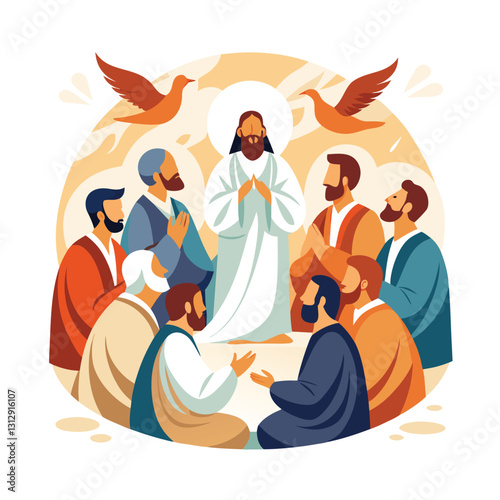 Pentecost concept vector illustration