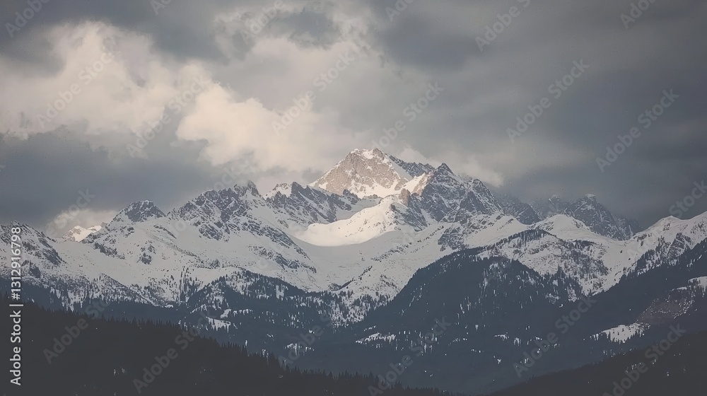 Majestic mountain range under dramatic clouds nature landscape outdoor adventure scenic view natural beauty Majestic mountain range under dramatic clouds nature landscape outdoor adventure scenic view natural beauty